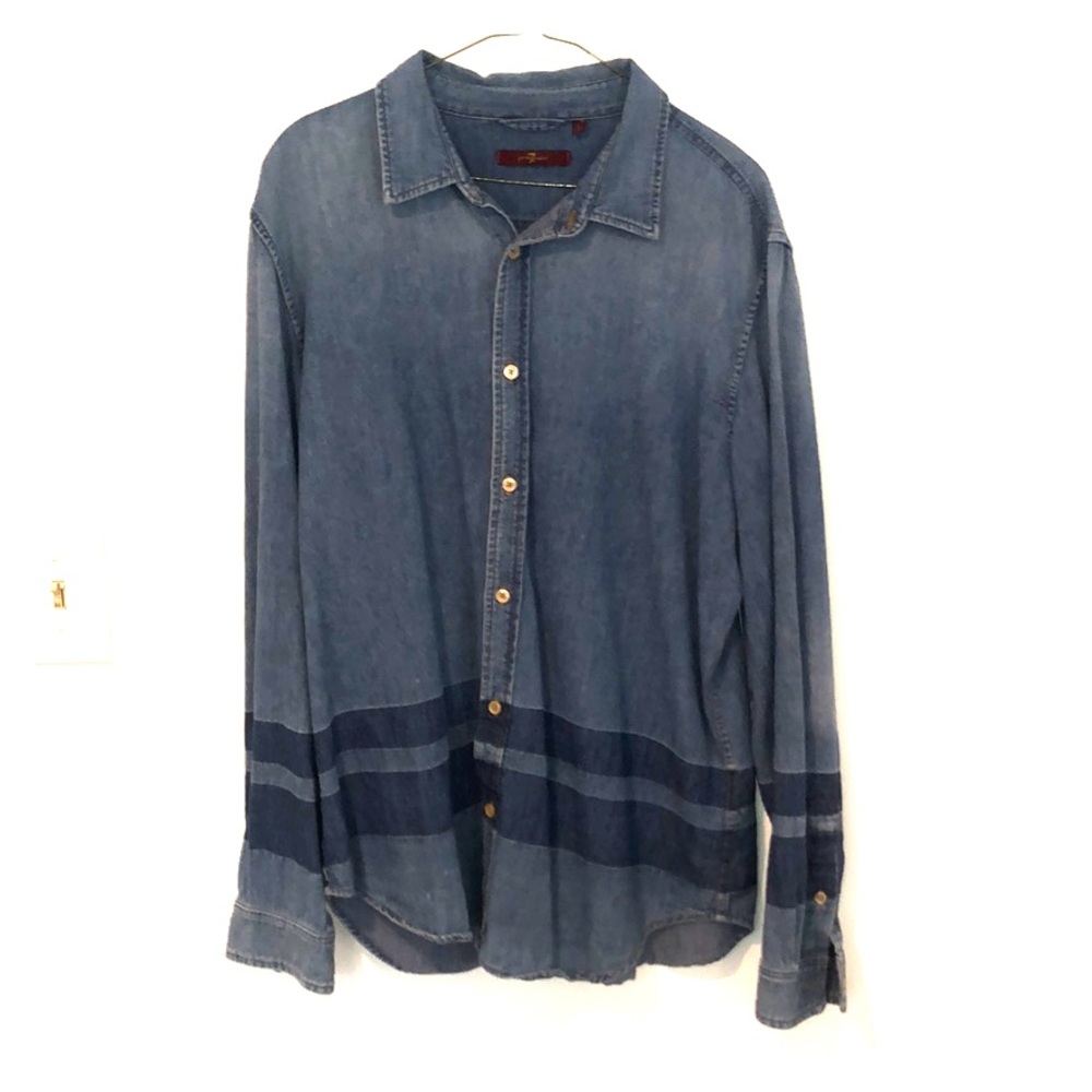 Men’s Large 7 For All Mankind Denim Button Down